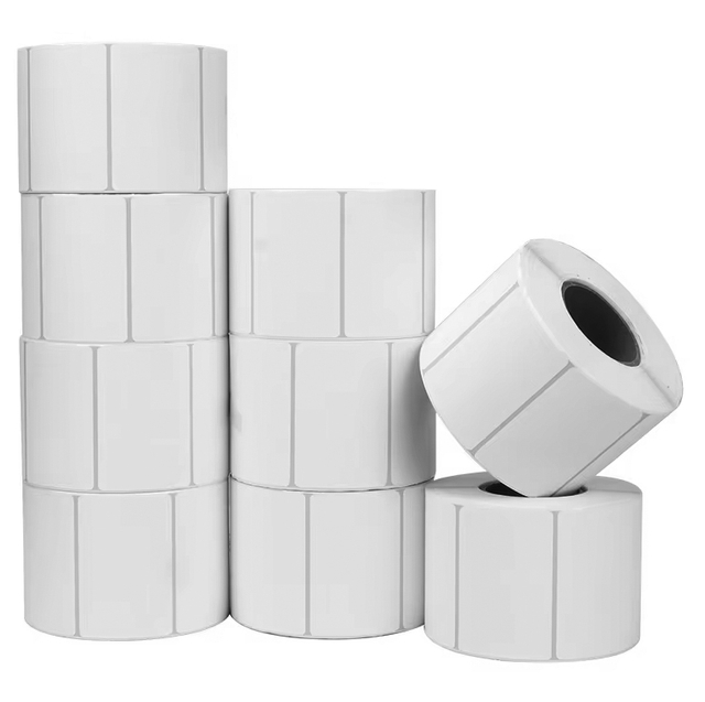 Customizable Blank Thermal Sticker Rolls | Self-Adhesive Printable Labels for Business Packaging