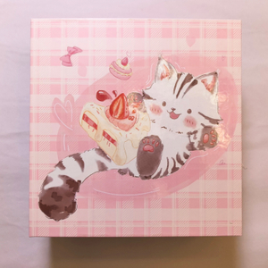 Custom FSC Dessert Gift Box UV Printing Cute Cat Themed Burlap Packaging