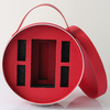Red Round Rigid Gift Box with Handle Luxury Chinese New Year Packaging