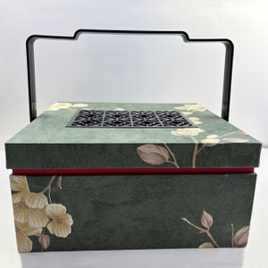 New Chinese Style Embossed Specialty Paper 2-Tier Portable Custom Gift Box