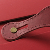 Custom Cosmetic Gift Box Leather Handle & Magnetic Closure Luxury Red Burlap Packaging